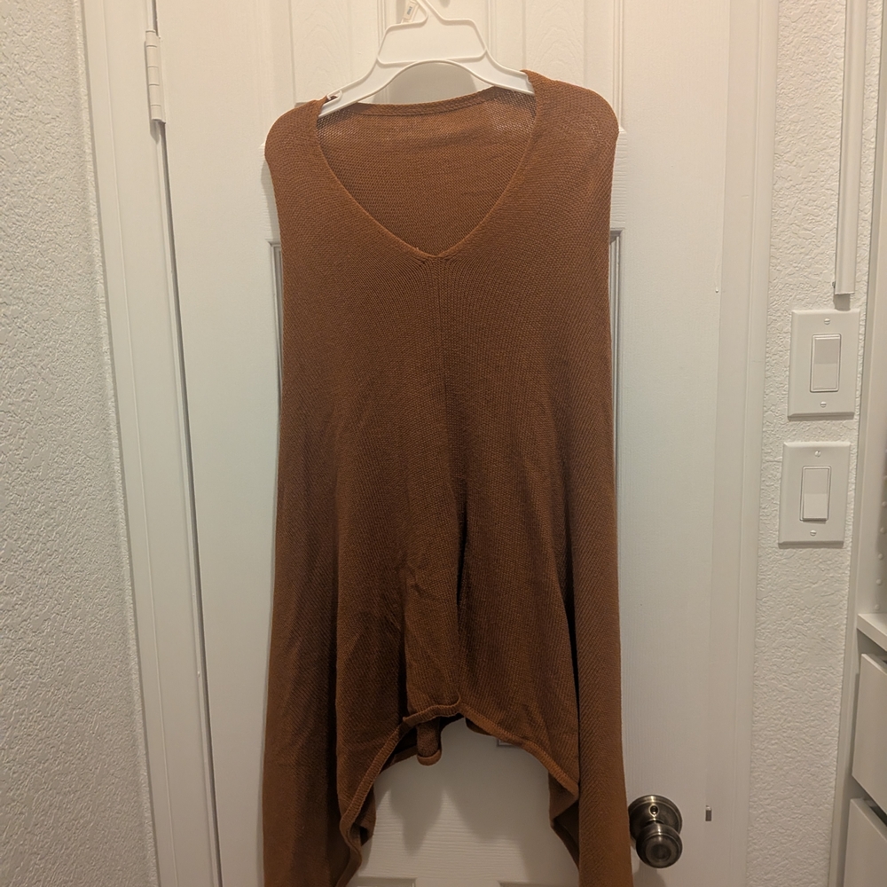 J Crew Rust Orange Cape Poncho